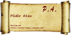 Pödör Alex névjegykártya